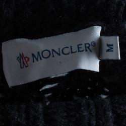 Moncler Men's Grey Turtleneck Cable-knit Pullover M