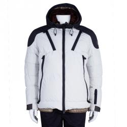Pre Owned Moncler Grenoble Men's Off-white and Navy Skiing Jacket L