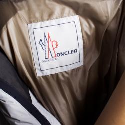 Pre Owned Moncler Grenoble Men's Off-white and Navy Skiing Jacket L