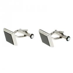 Pre Owned Montblanc Black Onyx Stainless Steel Sartorial Cufflinks