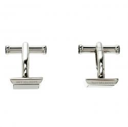Pre Owned Montblanc Black Onyx Stainless Steel Sartorial Cufflinks