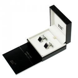 Pre Owned Montblanc Black Onyx Stainless Steel Sartorial Cufflinks