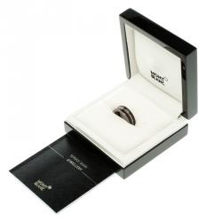 Pre Owned Montblanc The League Black Steel Titanium Rose Gold Tone Mens Band Ring Size 66
