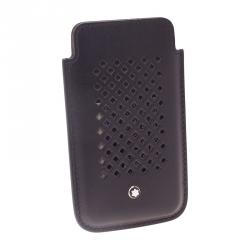 Pre Owned Montblanc Black Perforated Leather Meisterstuck iPhone 4/4S Case