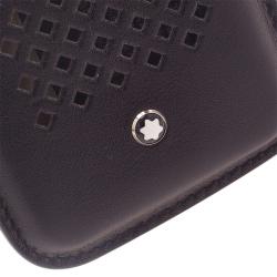 Pre Owned Montblanc Black Perforated Leather Meisterstuck iPhone 4/4S Case