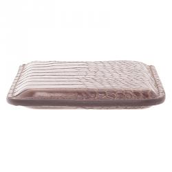 Pre Owned Montblanc Brown Croc Embossed Leather Meisterstuck iPhone 4/4S Case 
