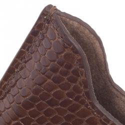 Pre Owned Montblanc Brown Croc Embossed Leather Meisterstuck iPhone 4/4S Case 