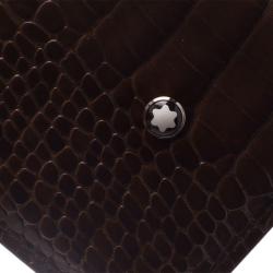 Pre Owned Montblanc Brown Croc Embossed Leather Meisterstuck iPhone 4/4S Case 