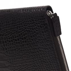 Pre Owned Montblanc Black Croc Embossed Leather Meisterstuck iPad Case