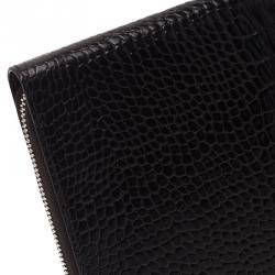 Pre Owned Montblanc Black Croc Embossed Leather Meisterstuck iPad Case