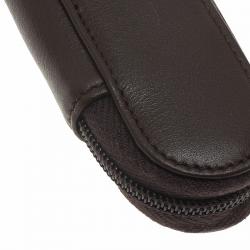 Pre Owned Montblanc Brown Leather Meisterstuck Zip Pen Pouch