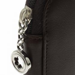 Pre Owned Montblanc Brown Leather Meisterstuck Zip Pen Pouch