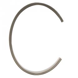 Pre Owned Montblanc Grain de Riz Leather and Steel Open Cuff Bracelet For Men