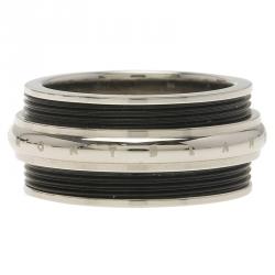 Pre Owned Montblanc Men's Contemporary Collection Black PVD Steel Sliding Ring Size 64