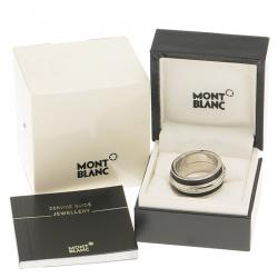 Pre Owned Montblanc Men's Contemporary Collection Black PVD Steel Sliding Ring Size 64