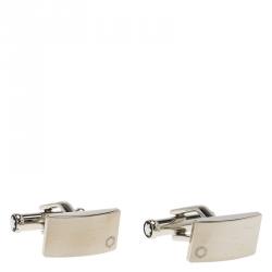Pre Owned Montblanc Silver Stainless Steel Classic Cufflinks