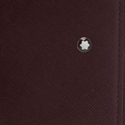 Pre Owned Montblanc Burgundy Leather Tablet Zip Around Pouch