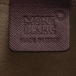 Pre Owned Montblanc Burgundy Leather Tablet Zip Around Pouch