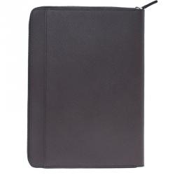 Pre Owned Montblanc Grey Leather Tablet Zip Around Pouch
