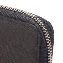 Pre Owned Montblanc Grey Leather Tablet Zip Around Pouch