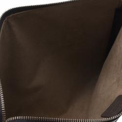 Pre Owned Montblanc Grey Leather Tablet Zip Around Pouch