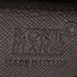 Pre Owned Montblanc Grey Leather Tablet Zip Around Pouch