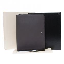 Pre Owned Montblanc Grey Leather Tablet Zip Around Pouch