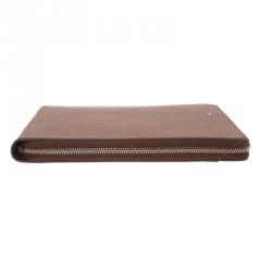 Pre Owned Montblanc Brown Leather Tablet Zip Around Pouch