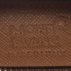 Pre Owned Montblanc Brown Leather Tablet Zip Around Pouch
