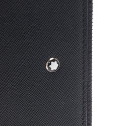 Pre Owned Montblanc Navy Blue Leather Tablet Zip Around Pouch