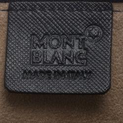 Pre Owned Montblanc Navy Blue Leather Tablet Zip Around Pouch