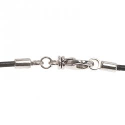 Pre Owned Montblanc Graphic Tag Steel Pendant Leather Cord