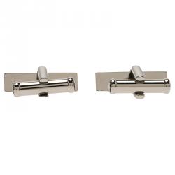 Pre Owned Montblanc Iconic Lines Black & Blue Lacquer Bar Steel Cufflinks