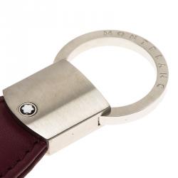 Pre Owned Montblanc Purple Leather Key Fob Triangle Key Ring
