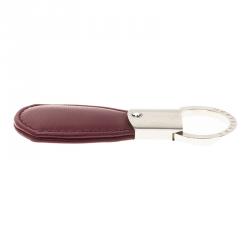 Pre Owned Montblanc Purple Leather Key Fob Triangle Key Ring