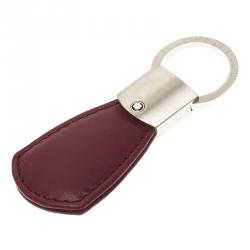 Pre Owned Montblanc Purple Leather Key Fob Triangle Key Ring