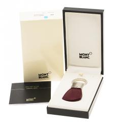 Pre Owned Montblanc Purple Leather Key Fob Triangle Key Ring