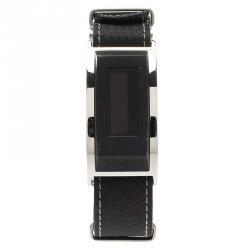 Montblanc Black Stainless Steel and Leather E-Strap