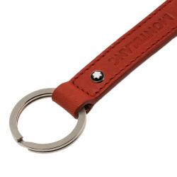 Pre Owned Montblanc Red Leather Key Fob Pen Keyring