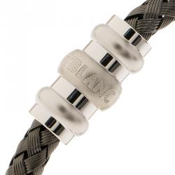 Pre Owned Montblanc Men's Contemporary Collection Silver Woven Bracelet Medium