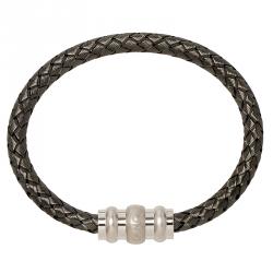 Pre Owned Montblanc Men's Contemporary Collection Silver Woven Bracelet Medium