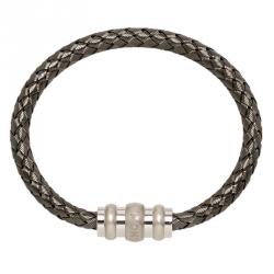 Pre Owned Montblanc Men's Contemporary Collection Silver Woven Bracelet Medium