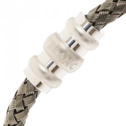 Pre Owned Montblanc Men's Contemporary Collection Silver Woven Bracelet 18cm