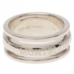 Pre Owned Montblanc Creative Silver Skeletted Men's Band Ring Size 62