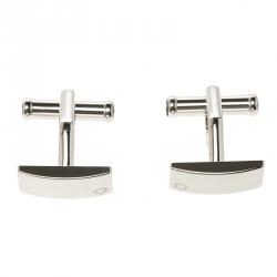 Pre Owned Montblanc Rectangular Silver Tone Stainless Steel Classic Cufflinks