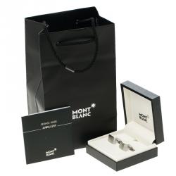 Pre Owned Montblanc Rectangular Silver Tone Stainless Steel Classic Cufflinks