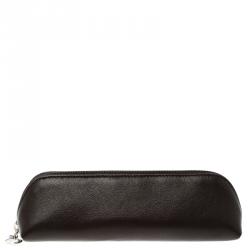 Pre Owned Montblanc Brown Leather Sartorial Zip Top Pen Pouch