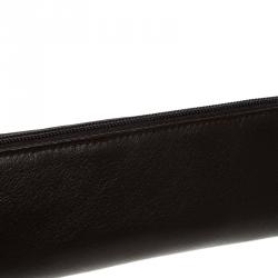 Pre Owned Montblanc Brown Leather Sartorial Zip Top Pen Pouch