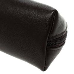 Pre Owned Montblanc Brown Leather Sartorial Zip Top Pen Pouch