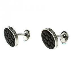 Pre Owned Montblanc Brown Stainless Steel Monograin Men's Cufflinks